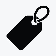 Fototapeta premium Simple black price tag with loop for easy hanging and labeling