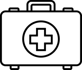 Fototapeta premium Black first aid bag icon - outline