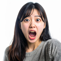 大げさに驚く女性