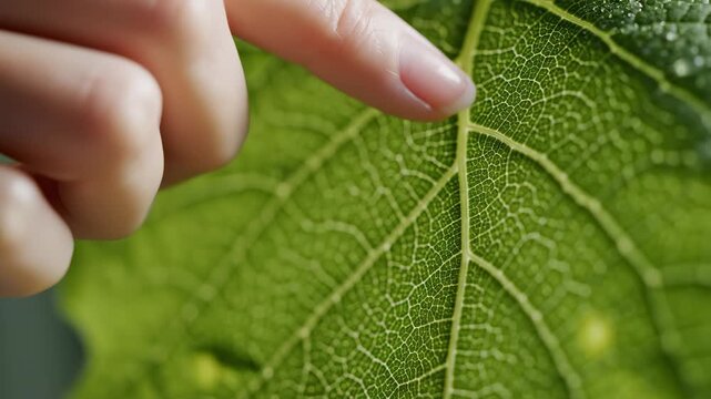 hand with leaf