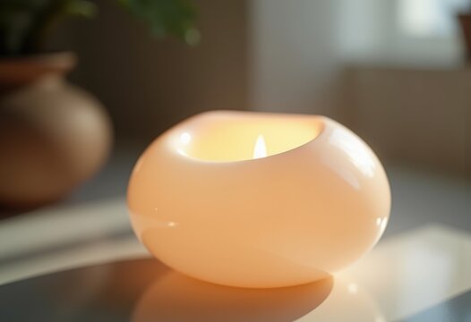Translucent Porcelain Sphere Ethereal Glow Luminescent Candle Holder Home Decor Accent