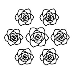 set of roses vector