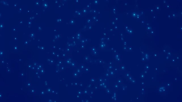 Sparkling blue particles floating in a dark background. Ideal for creating a magical or dreamy atmosphere in various multimedia projects