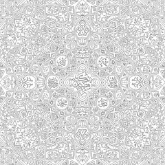 Intricate grey damask pattern for design and decoration