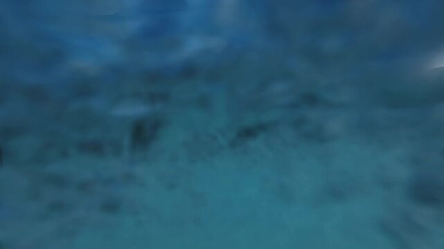 Ocean wave breaks on the camera, speed warp effect with frozen motion. Atlantic Ocean's wave crushes on the shore of Brazilian coast. Underwater footage of the breaking wave falling on the camera