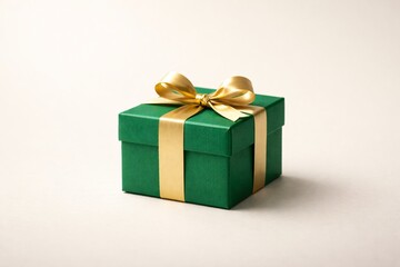 Obraz premium Elegant Green Gift Box with Golden Ribbon for St Patrick’s Day