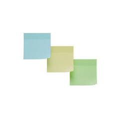 Three Colorful Blank Sticky Notes Overlapping for Reminders