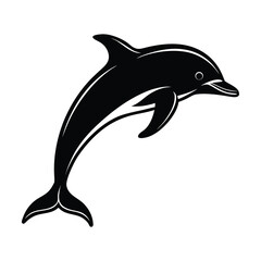Black dolphin vector illustration © Umme