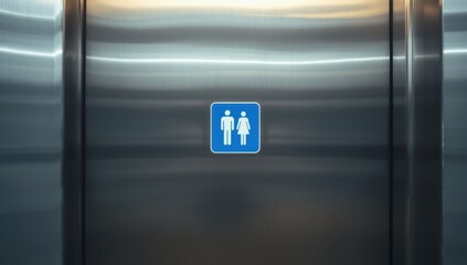 Restroom indicator with icons on entrance