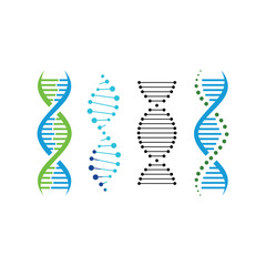 Set of dna bio code genetics molecule medical symbols