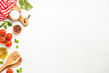 Healthy food background on white.