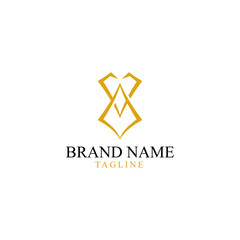 Elegant Dress Icon Logo Template for Fashion Brand, Boutique, Designer Studio, Wedding Gown, and Luxury Clothing Branding