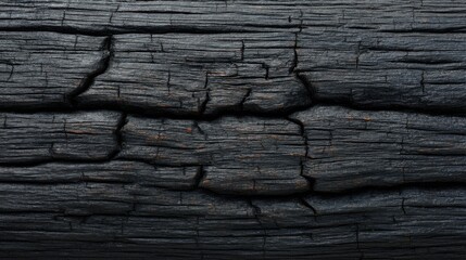 Dark Black Wood Grain Texture in High Detail for Background or Design Use