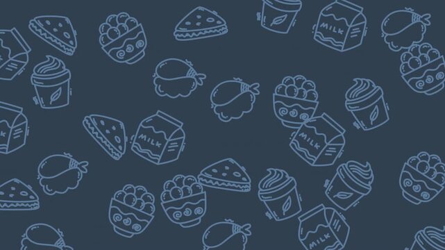 Chalkboard Dessert Pattern Background Video.