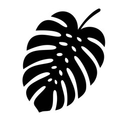 Black tropical leaves silhouette  including palm, monstera, banana, fern leaves silhouette  © Silhouette Store12