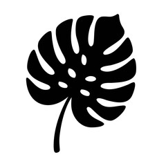 Black tropical leaves silhouette  including palm, monstera, banana, fern leaves silhouette  © Silhouette Store12