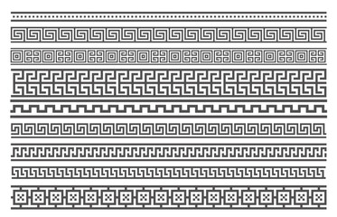  greek style seamless frames geometric border set vector 
