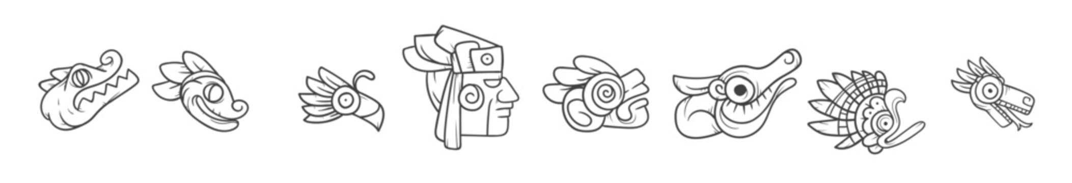 mayan animal symbol vector 