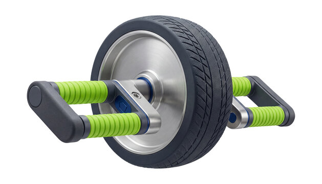 Folding ab roller with detachable handles.