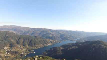 Fototapeta premium Aerial photography of the Peneda-Gerês National Park in Portugal. Stunning Nature Landscape