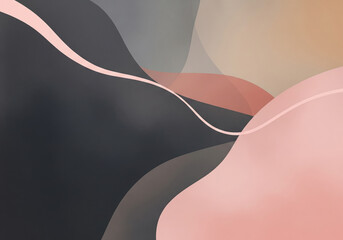 落ち着いたピンクとグレーが織りなす抽象的な流線デザイン