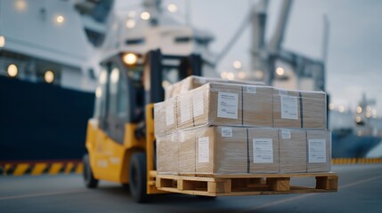 Naklejka premium Cold chain logistics are essential for maintaining optimal temperatures throughout the transportation of perishable goods, ensuring freshness and safety during transit. A comprehensive