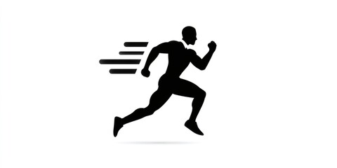 Fototapeta premium Running male silhouette illustrating speed and motion concept