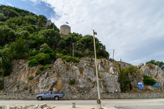 Frikes windmill on Ithaka island, Greece