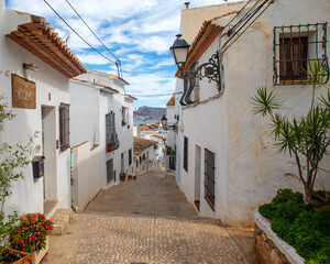 Beautiful Street in Altea, Spain