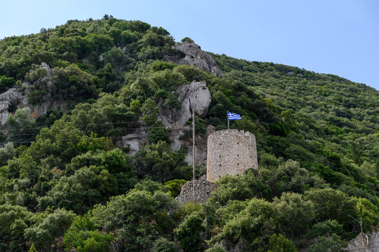 Frikes windmill on Ithaka island, Greece