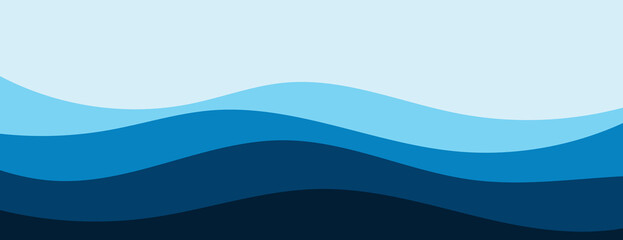 Abstract layered ocean wave background illustration