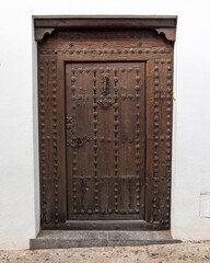 Ornate Wooden Doorway in Altea, Spain