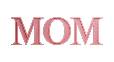 Chunky Pink Wooden Letters Spelling 'MOM' with Decorative Pattern, Mother's Day Celebration