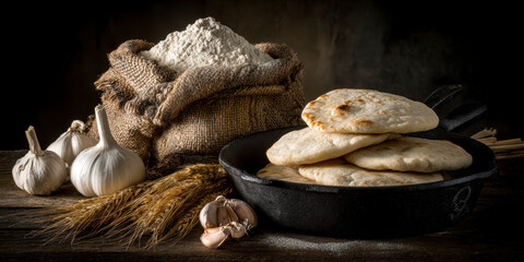 Bieszczadzkie Proziaki, soda bread, originating from Subcarpathia. AI generativ.