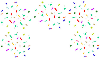 Obraz premium Colorful Falling Confetti Isolated on Transparent Background , Scattered colorful confetti isolated on transparent background. overlays, celebrations, digital designs, invitations, banners,promotional