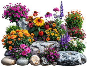 Firefly_Blue human eye ball isolated on transparent background - Firefly_Set of A vibrant floral arrangement with smooth garden stones, perfectly cut out and