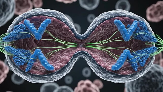 Cell Division Mitosis Anaphase Stage Microscopic Biology Animation