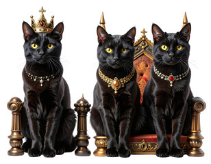 Firefly_Blue human eye ball isolated on transparent background - Firefly_Set of A sassy black cat wearing a medieval-style crown, seated on a Gothic-inspired (3)