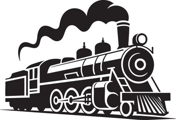 Steam train locomotive old vintage transport railway engine power smoke travel historical journey industry. © zagrapic540