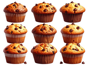 Firefly_Blue human eye ball isolated on transparent background - Firefly_Set of A perfectly baked muffin with chocolate chips displayed transparent png backgr  (2)