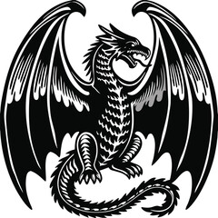 Obraz premium Black dragon vector illustration