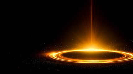 黄金のリングと輝く光線
