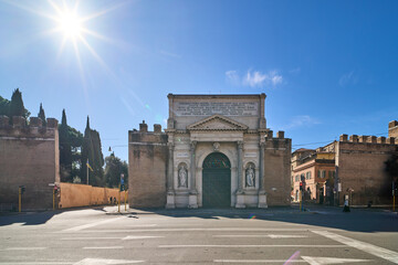 Piazzale di Porta Pia, historical square in Rome, Italy, 
