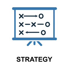 Strategic Vision: A visual representation of a business strategy board, illustrated with symbols. conveying the essence of strategic planning, thoughtful analysis, and achieving future goals.