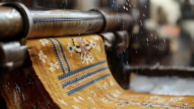 Carpet Cleaning in Action:  emerges from a powerful industrial machine during a professional cleaning service.