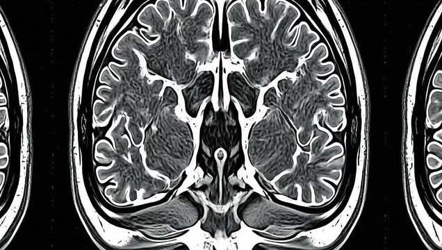 Detailed MRI Scan of the Human Brain Showing Intricate Structures and Neural Pathways.