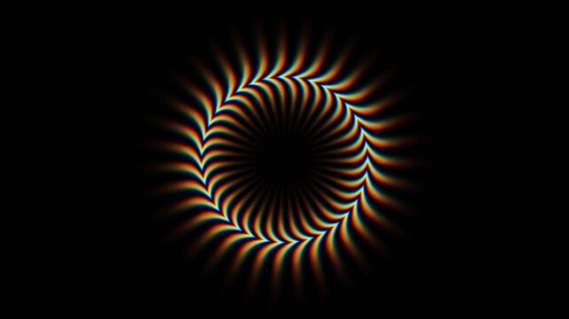Rotating spiky rings abstract background animation