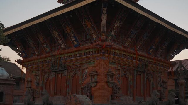 Changu Narayan Temple, Nepal. Ancient Hindu temple with intricate wood carvings and stone sculptures