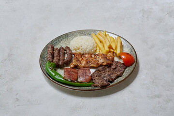 Abundant Ramadan table with mixed grill, lentil soup, fresh salads, and traditional Turkish dishes served elegantly.