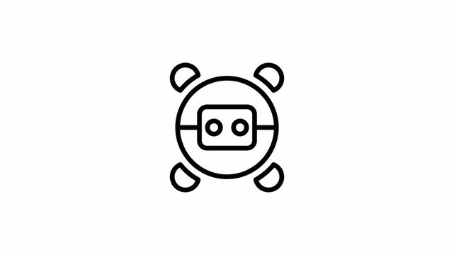 Simple Line Animation. Robotic on Alpha Channel. 4K Animation. Suitable for Technology and Futuristic Content.